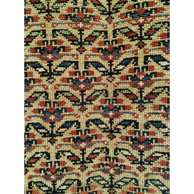 19th Century Persian Kurdish Bidjar Rug, Hand-Knotted Wool, Allover Paisley Pattern, Tan & Burgundy, 4x9 For Sale - Image 11 of 15