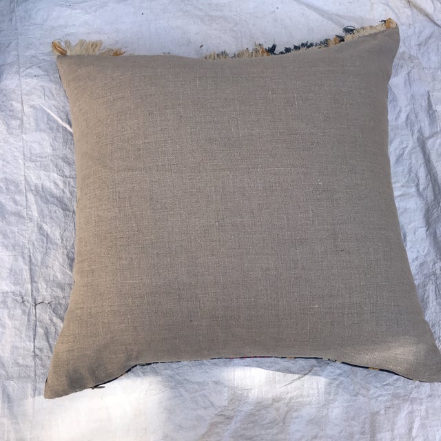 African Handwoven Indigo Striped Ikat Fringed Pillows Pair Chairish