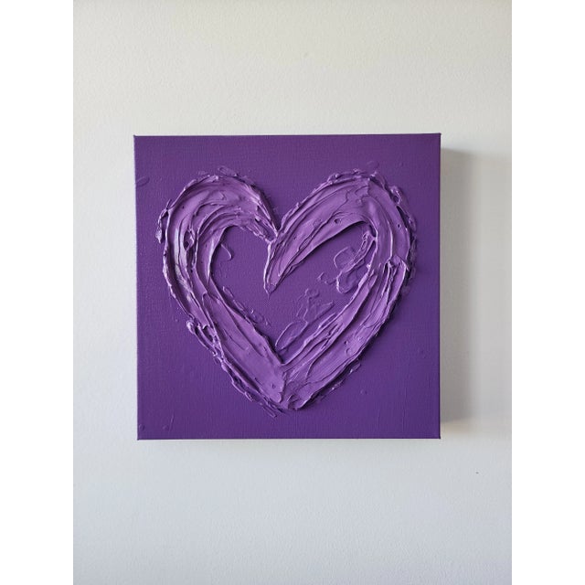 Purple Abstract Heart Painting For Sale - Image 4 of 8