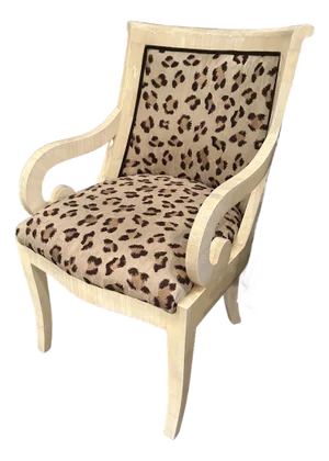 Tessellated Bone Armchair Reupholstered in Cheetah Print Scalamandre Fabric