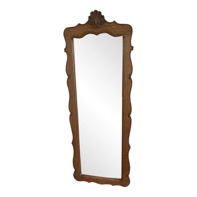 Tall French Louis XV Carved Oak Mirror For Sale