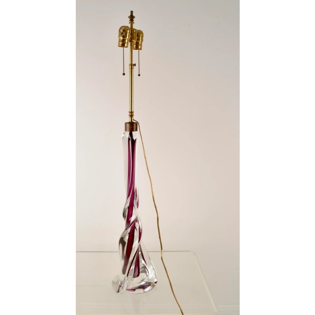 Val Saint-Lambert Val. St. Lambert Art Glass Table Lamp, Large Size For Sale - Image 4 of 8