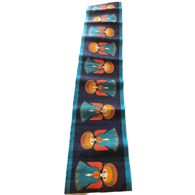Mid-Century Modern Vintage Södahl Danish Christmas Angel Table Runner For Sale - Image 3 of 7