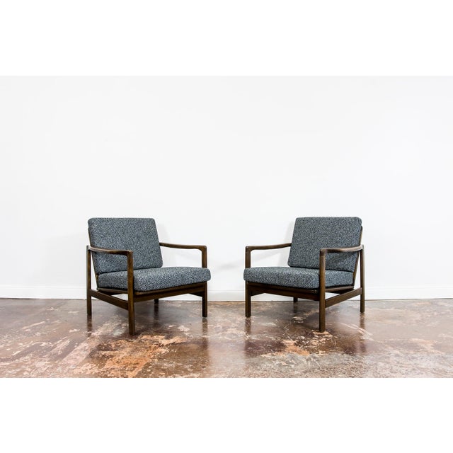 Wood Mid-Century Modern Lounge Chairs by Zenon Bączyk, Poland, 1960s, Set of 2 For Sale - Image 7 of 18