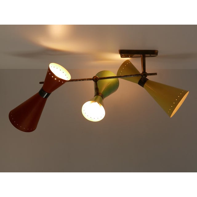Three-Armed Diabolo Sconce attributed to Bag Turgi, 1950s For Sale - Image 6 of 18