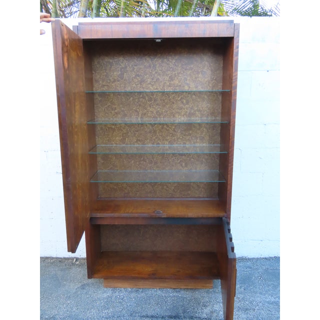 Lane  brutalist Brutalist Lane Mid Century Modern Bookshelf Display China Cabinet 6303 For Sale - Image 4 of 13