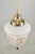 Metal Mid 20th Century Restored Neoclassical Stenciled Milk Glass Pendant Light For Sale - Image 7 of 10