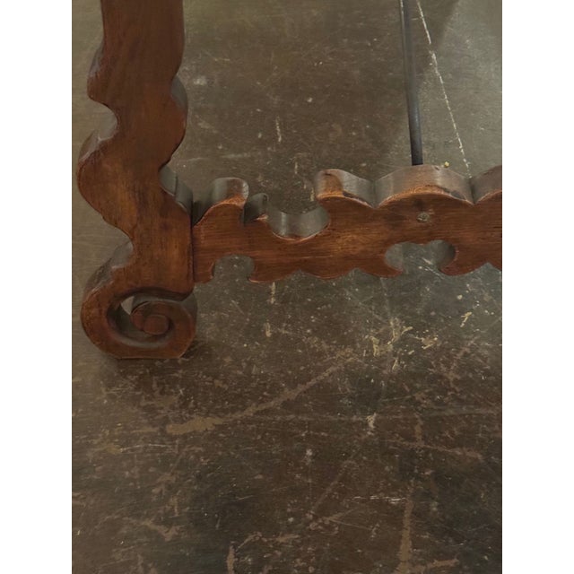 Wood 19th C. Spanish Walnut Trestle Table For Sale - Image 7 of 8