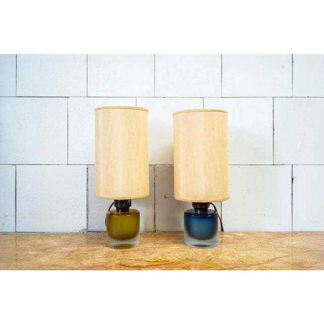 1960s Inciso Table Lamp in Murano Glass by Paolo Venini, 1960s, Set of 2 For Sale - Image 5 of 5