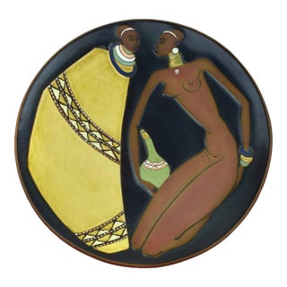 Mid 20th Century Kalahari Pottery Ceramic Decorative Wall Plate South African For Sale