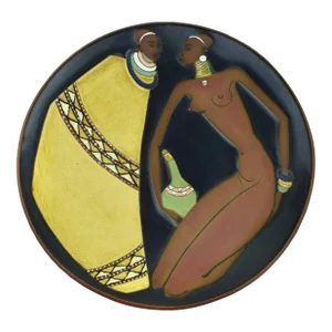 Mid 20th Century Kalahari Pottery Ceramic Decorative Wall Plate South African