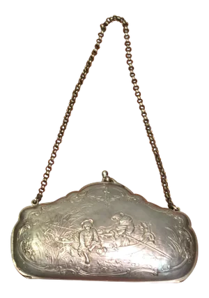 Art Nouveau Silver Scenic Embossed Purse