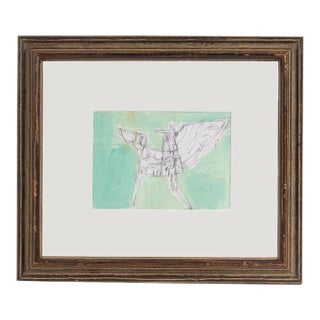 Graphite and Acrylic Abstract Drawing by James L. Bruch For Sale