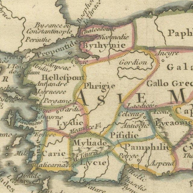 Antique Asia Minor Map with Classical Regions by Pluche, 1765 For Sale - Image 6 of 12