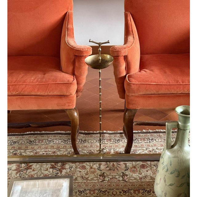 Gold Hollywood Regency Bamboo-Shaped Brass Floor Ashtray from Maison Bagues, France, 1970s For Sale - Image 8 of 9