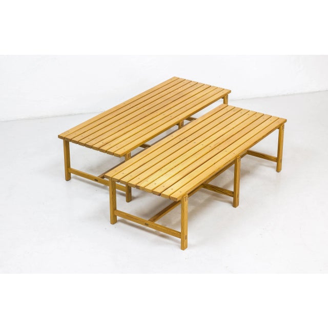 Set of Swedish Pine Benches, 1960s For Sale - Image 12 of 15