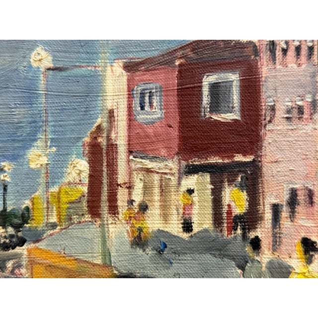 Vintage Midcentury Harbor Scene Oil on Canvas For Sale In Miami - Image 6 of 7