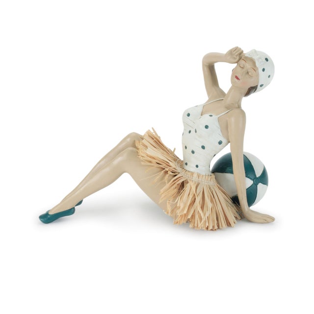 2020s Retro Beach Babe Figurine (Set of 2) For Sale - Image 5 of 5
