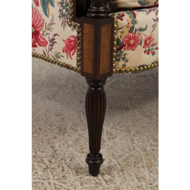 Hickory Chair Mahogany Frame Sheridan Style Loveseat Settee For Sale - Image 14 of 17