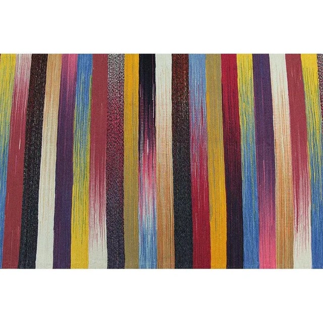 Handwoven Stripe Pattern Scandinavian Style Persian Kilim Rug 5'3" X 6'9" For Sale In Dallas - Image 6 of 11