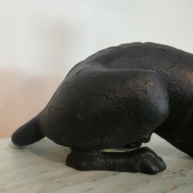 Antique Cast Iron Resting Whippet Greyhound Hearth Statue For Sale - Image 6 of 17