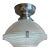 Vintage Holophane Prismatic and Ribbed Glass Flush Mount For Sale