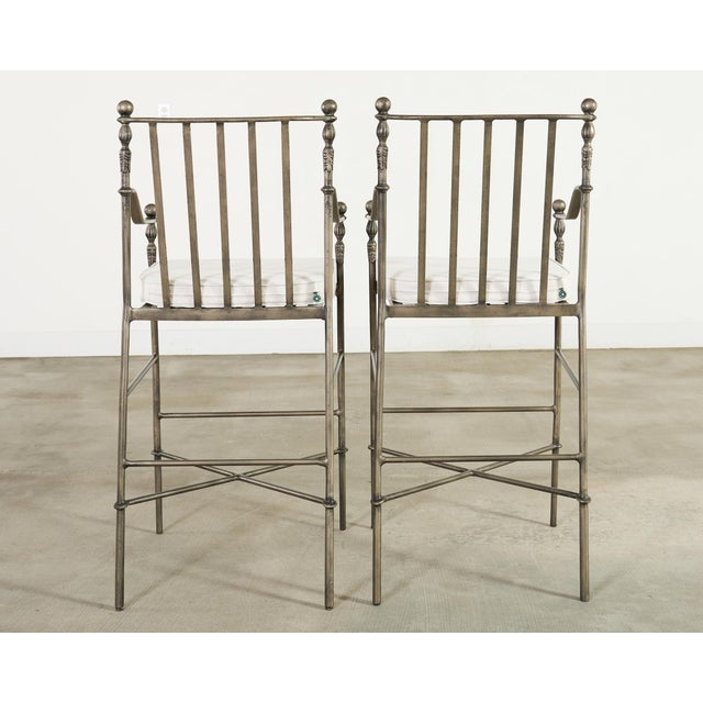 Set of Three Michael Taylor Designs Montecito Garden Barstools For Sale - Image 18 of 18