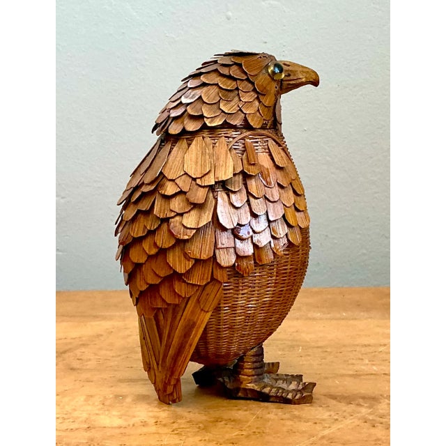 Vintage Shanghai Weave Woven Rattan Bird For Sale - Image 9 of 12