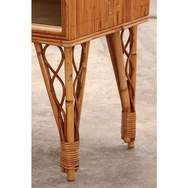 Vintage French Bamboo Display Cabinet, 1960s For Sale - Image 8 of 15