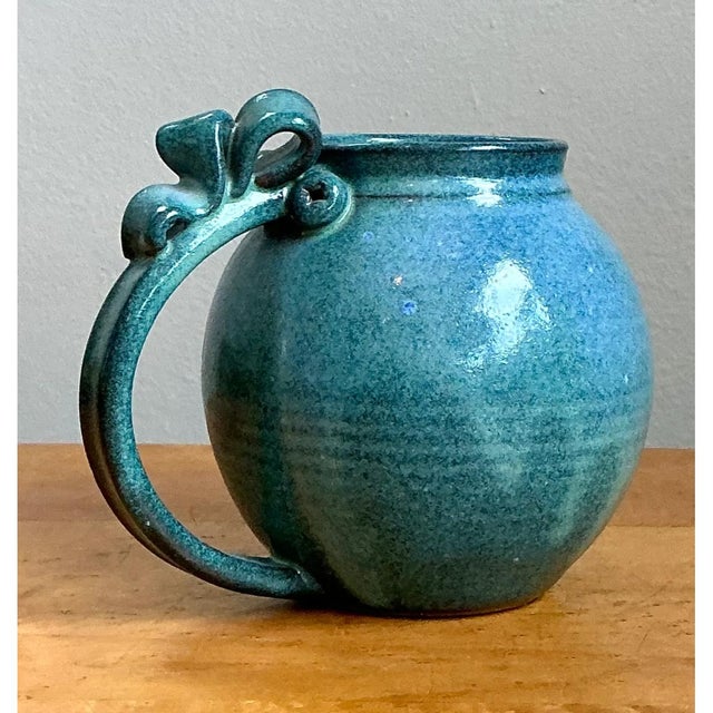 Vintage Blue Speckled Pottery Jug For Sale - Image 12 of 12