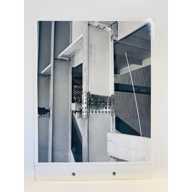 1970s 1970s Architectural Steel Beams Original Black and White Photo From the Archival Record, Groton Ct For Sale - Image 5 of 5