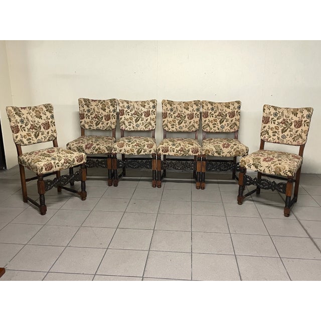 Wooden Chairs from the 1940s with Turned and Carved Details, Set of 6 For Sale - Image 15 of 18