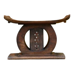 Mid 20th Century Vintage Hand-Carved Ashanti Stool