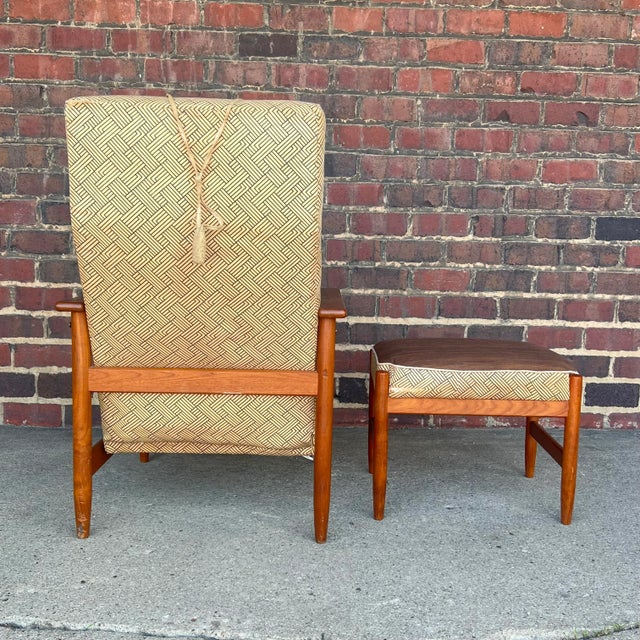 Danish Recliner With Ottoman For Sale - Image 4 of 13