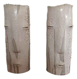 Colja De Roo, Masks Sculptures, 1990s, Ceramic, Set of 2