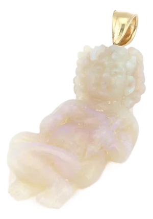 Opal Cupid 14k Yellow Gold Charm Pendant