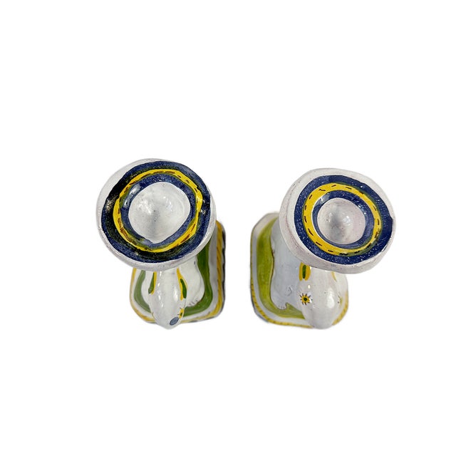 Farmhouse Vintage "Faiança Portuguesa" Rabbit Candle Holders - A Pair For Sale - Image 3 of 8