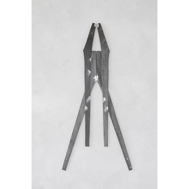 Contemporary Signs Crossed Wall Sculpture in Natural Steel by Jean-Baptiste Van Den Heede For Sale - Image 3 of 6
