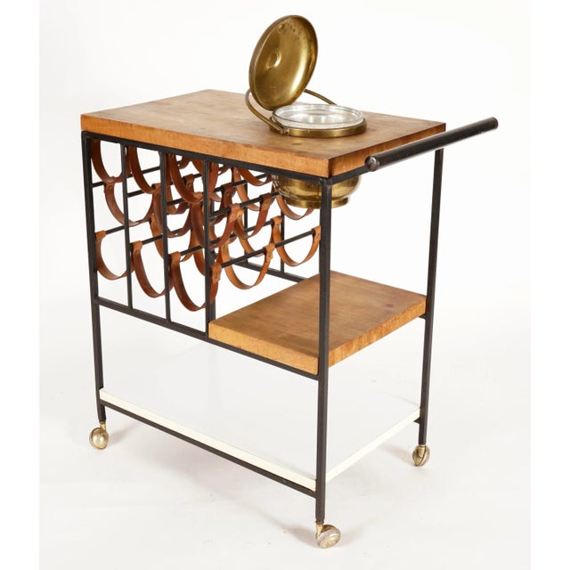 Black Mid Century Modern Bar Cart in the Style of Arthur Umanoff For Sale - Image 8 of 13
