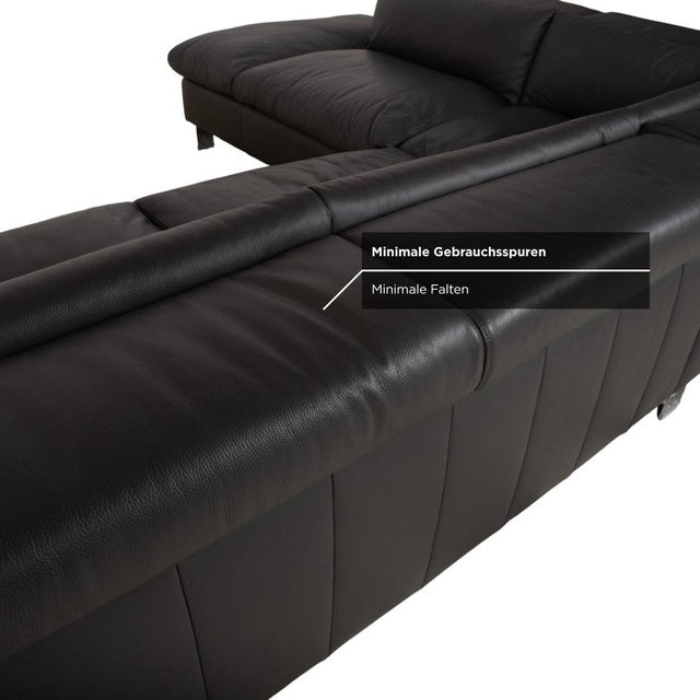 Courage Leather Chrome Corner Sofa in Grey Anthracite with Manual Function by Ewald Schillig For Sale - Image 10 of 18