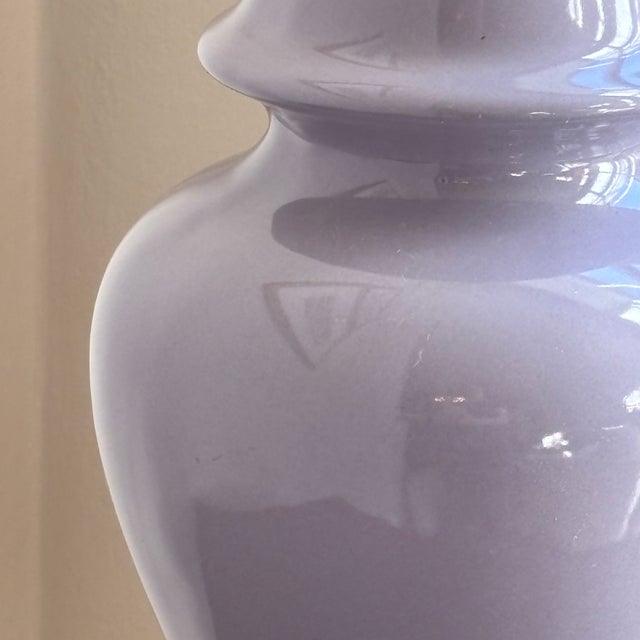 1980s Lavender Ginger Jar Table Lamp For Sale - Image 10 of 15