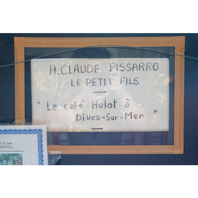 Late 20th Century Late 20th Century Hugues Claude Pissarro - Cafe Hulet, Pastel For Sale - Image 5 of 7