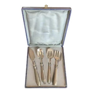 1930s French Silver Dessert Set Galibert in Carcassonne- 4 Pieces