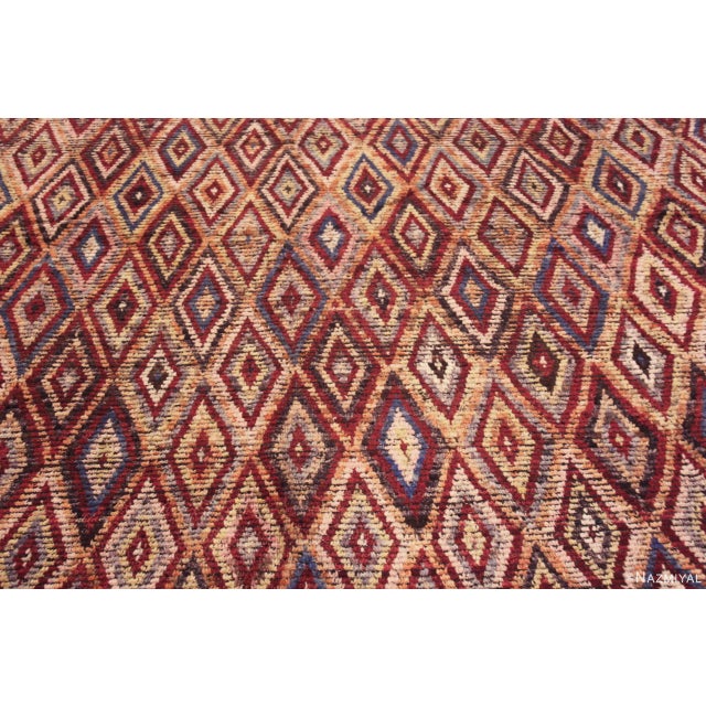 2020s Large Colorful Handmade Diamond Pattern Modern Contemporary Wool Area Rug For Sale - Image 5 of 7
