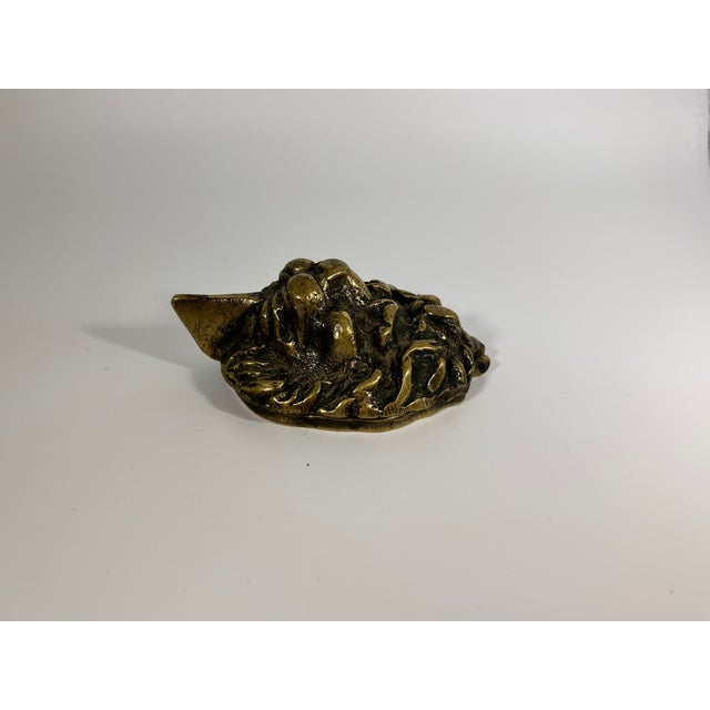 Antique English Brass Lion Head Door Knocker/Keyhole Cover For Sale - Image 4 of 4