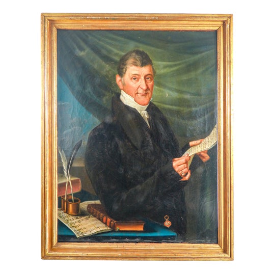 Agostino Cottolengo, Portrait of a Man, 1827, Oil Painting, Framed For Sale