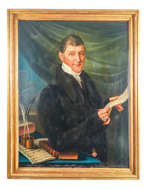 Agostino Cottolengo, Portrait of a Man, 1827, Oil Painting, Framed