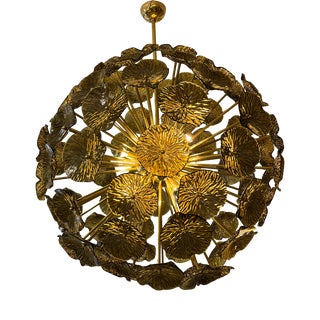 Sputnik Lamp with Smoked Flower Discs, 1960s For Sale