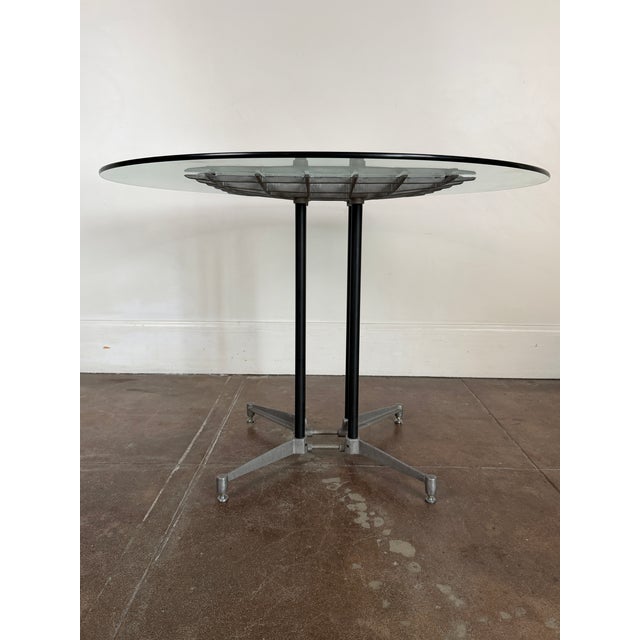 Vintage 1980's Postmodern Aluminum Glass Dining Table For Sale - Image 15 of 17