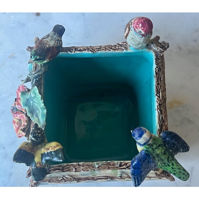 19th Century Barbotine Majolica Jardinière For Sale - Image 12 of 13